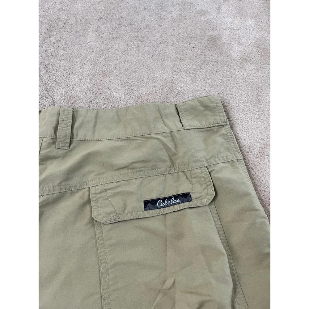 Cabelas Convertible Hiking Cargo Pants Men's 38x30 Green Zip Off Shorts GOOD